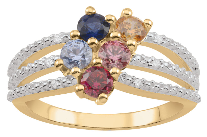 Gemstone and Diamond Accent Bypass Ring (2-6 Stones) | Peoples
