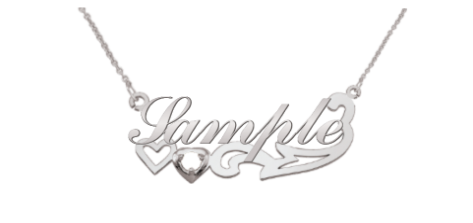 Iced Out Single Plated Nameplate Necklace Scarlett 