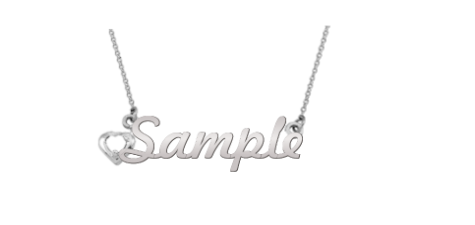 Silver name deals necklace with birthstone