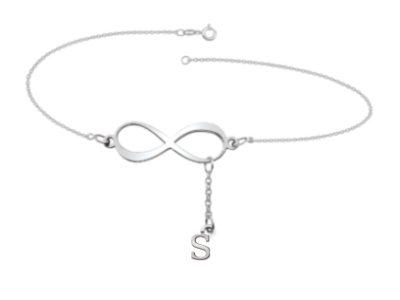 White gold deals infinity anklet