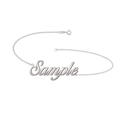 Zales Outlet Script Monogram Anklet in Sterling Silver with 14K Yellow or Rose Gold Plate (1 Line) - 10