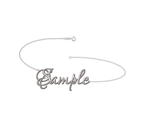 Zales Outlet Script Monogram Anklet in Sterling Silver with 14K Yellow or Rose Gold Plate (1 Line) - 10