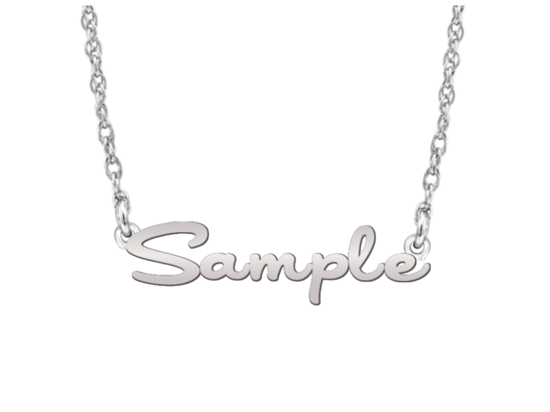 Custom Nameplate Necklace with Cursive Lettering