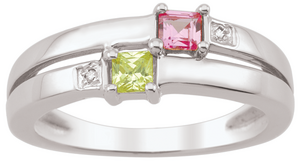 Princess cut couple's ring-20092