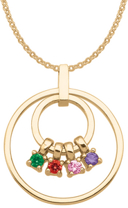Double circle mother's pendant-30046