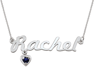 Dangling Heart Birthstone Nameplate-60312
