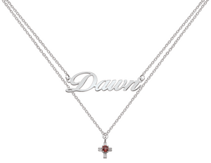 Double Chain Name Necklace-60460